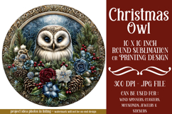 Christmas Wind Spinner, Owl Round Design, Owl Spinner, d14 Product Image 1