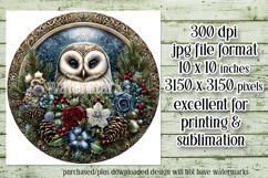 Christmas Wind Spinner, Owl Round Design, Owl Spinner, d14 Product Image 2
