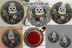 Christmas Wind Spinner, Owl Round Design, Owl Spinner, d14 Product Image 3
