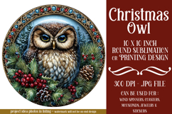 Christmas Wind Spinner, Owl Round Design, Owl Spinner, d15 Product Image 1