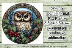 Christmas Wind Spinner, Owl Round Design, Owl Spinner, d15 Product Image 2