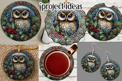 Christmas Wind Spinner, Owl Round Design, Owl Spinner, d15 Product Image 3