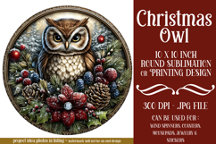 Christmas Wind Spinner, Owl Round Design, Owl Spinner, d16 Product Image 1
