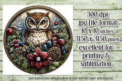 Christmas Wind Spinner, Owl Round Design, Owl Spinner, d16 Product Image 2