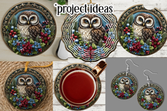 Christmas Wind Spinner, Owl Round Design, Owl Spinner, d17 Product Image 3