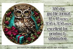 Christmas Wind Spinner, Owl Round Design, Owl Spinner, d18 Product Image 2