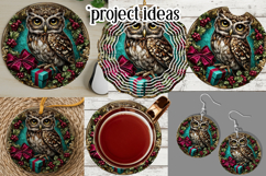 Christmas Wind Spinner, Owl Round Design, Owl Spinner, d18 Product Image 3