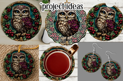 Christmas Wind Spinner, Owl Round Design, Owl Spinner, d19 Product Image 3