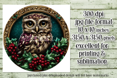 Christmas Wind Spinner, Owl Round Design, Owl Spinner, d20 Product Image 2