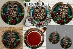 Christmas Wind Spinner, Owl Round Design, Owl Spinner, d20 Product Image 3