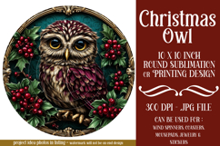 Christmas Wind Spinner, Owl Round Design, Owl Spinner, d21 Product Image 1