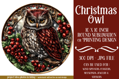 Christmas Wind Spinner, Owl Round Design, Owl Spinner, d26 Product Image 1