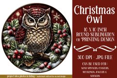 Christmas Wind Spinner, Owl Round Design, Owl Spinner, d27 Product Image 1