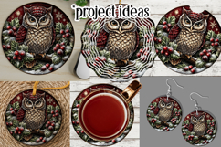 Christmas Wind Spinner, Owl Round Design, Owl Spinner, d27 Product Image 3