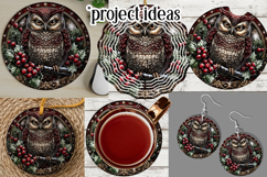 Christmas Wind Spinner, Owl Round Design, Owl Spinner, d28 Product Image 3