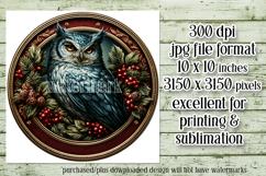 Christmas Wind Spinner, Owl Round Design, Owl Spinner, d29 Product Image 2