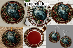 Christmas Wind Spinner, Owl Round Design, Owl Spinner, d29 Product Image 3