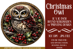 Christmas Wind Spinner, Owl Round Design, Owl Spinner, d3 Product Image 1