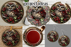 Christmas Wind Spinner, Owl Round Design, Owl Spinner, d3 Product Image 3