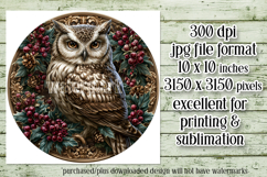 Christmas Wind Spinner, Owl Round Design, Owl Spinner, d31 Product Image 2