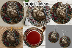 Christmas Wind Spinner, Owl Round Design, Owl Spinner, d31 Product Image 3