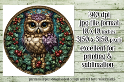 Christmas Wind Spinner, Owl Round Design, Owl Spinner, d34 Product Image 2