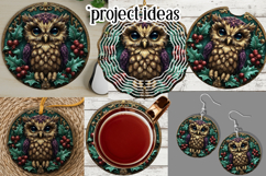 Christmas Wind Spinner, Owl Round Design, Owl Spinner, d35 Product Image 3