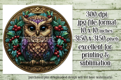 Christmas Wind Spinner, Owl Round Design, Owl Spinner, d36 Product Image 2