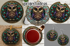 Christmas Wind Spinner, Owl Round Design, Owl Spinner, d36 Product Image 3