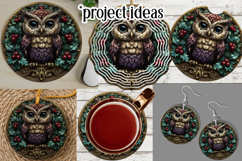 Christmas Wind Spinner, Owl Round Design, Owl Spinner, d38 Product Image 3