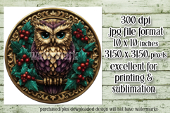 Christmas Wind Spinner, Owl Round Design, Owl Spinner, d39 Product Image 2
