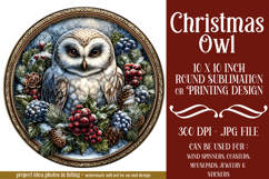 Christmas Wind Spinner, Owl Round Design, Owl Spinner, d4 Product Image 1