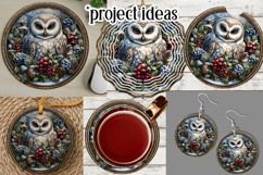 Christmas Wind Spinner, Owl Round Design, Owl Spinner, d4 Product Image 3