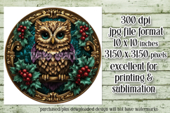 Christmas Wind Spinner, Owl Round Design, Owl Spinner, d40 Product Image 2