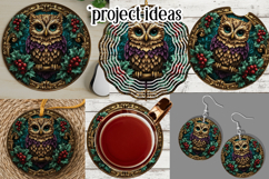 Christmas Wind Spinner, Owl Round Design, Owl Spinner, d40 Product Image 3