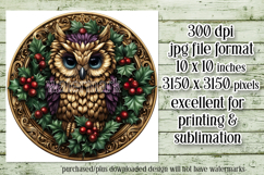 Christmas Wind Spinner, Owl Round Design, Owl Spinner, d41 Product Image 2
