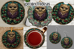 Christmas Wind Spinner, Owl Round Design, Owl Spinner, d42 Product Image 3