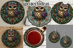Christmas Wind Spinner, Owl Round Design, Owl Spinner, d43 Product Image 3