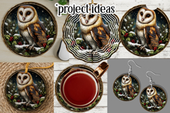 Christmas Wind Spinner, Owl Round Design, Owl Spinner, d45 Product Image 3