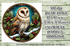 Christmas Wind Spinner, Owl Round Design, Owl Spinner, d46 Product Image 2