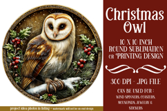 Christmas Wind Spinner, Owl Round Design, Owl Spinner, d47 Product Image 1