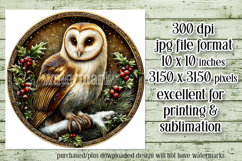 Christmas Wind Spinner, Owl Round Design, Owl Spinner, d47 Product Image 2