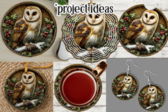 Christmas Wind Spinner, Owl Round Design, Owl Spinner, d47 Product Image 3