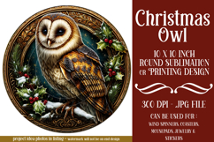 Christmas Wind Spinner, Owl Round Design, Owl Spinner, d48 Product Image 1