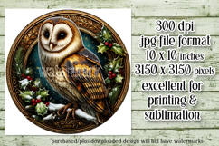 Christmas Wind Spinner, Owl Round Design, Owl Spinner, d48 Product Image 2