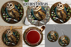 Christmas Wind Spinner, Owl Round Design, Owl Spinner, d48 Product Image 3