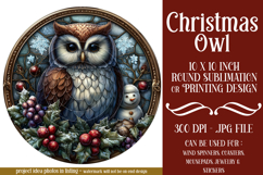 Christmas Wind Spinner, Owl Round Design, Owl Spinner, d49 Product Image 1