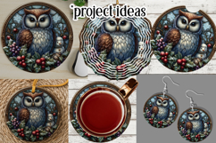 Christmas Wind Spinner, Owl Round Design, Owl Spinner, d49 Product Image 3