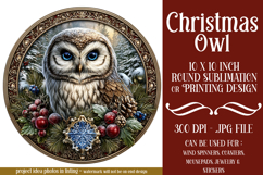 Christmas Wind Spinner, Owl Round Design, Owl Spinner, d5 Product Image 1
