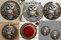 Christmas Wind Spinner, Owl Round Design, Owl Spinner, d5 Product Image 3